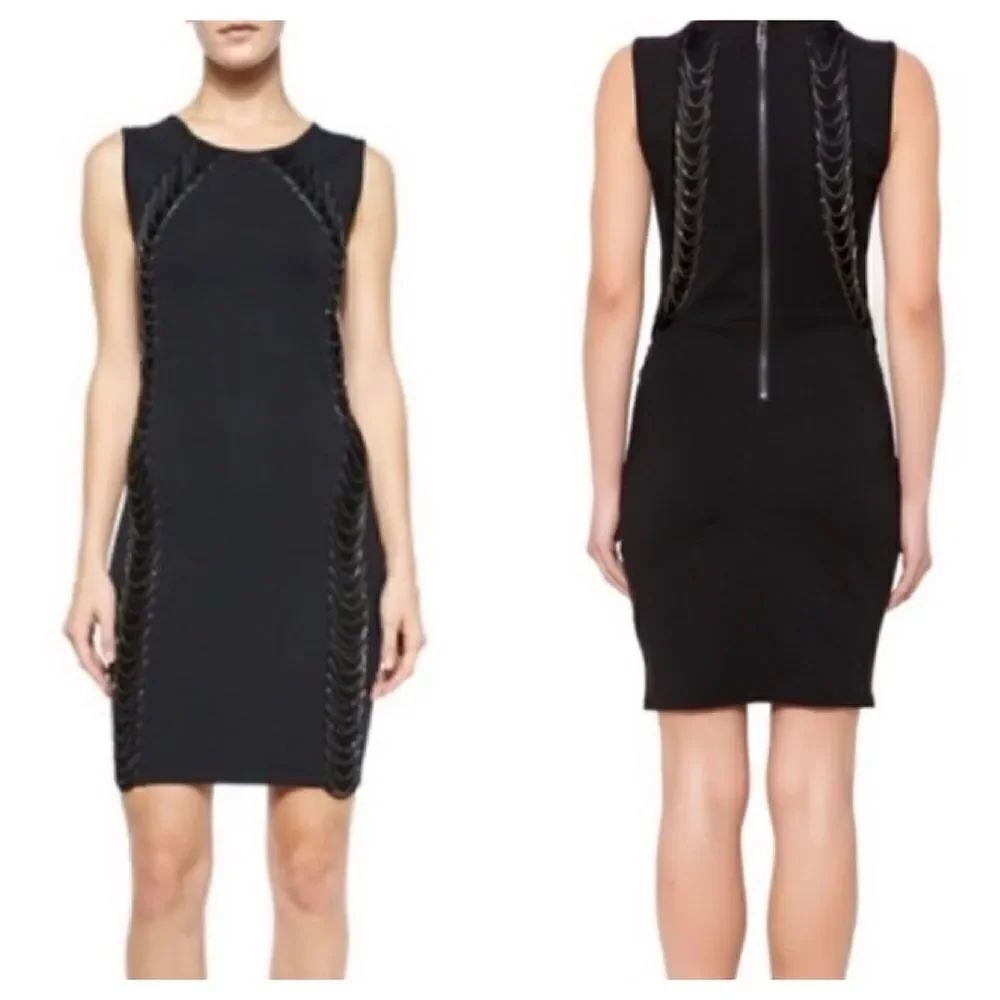 Haute Hippie Sleeveless Chain Sheath Cocktail Dress